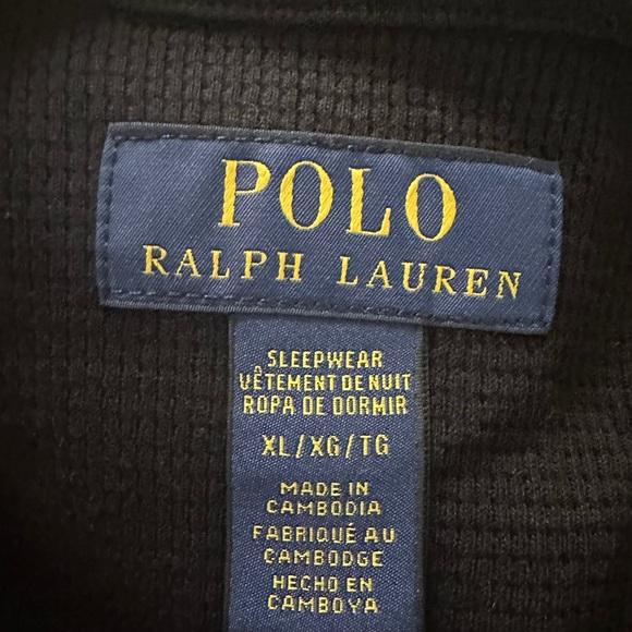 NWT - POLO RALPH LAUREN MENS XL BLACK LONG SLEEVE CREWNECK - Picture 4 of 5